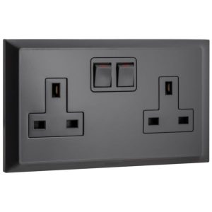 Legrand Bel S Range Switch socket neon 13a 2 Gangang Anthracite