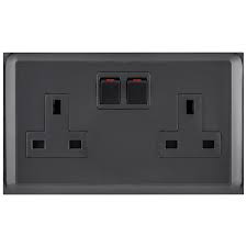 Legrand Bel S Range Switch socket 13a 2 Gangang Anthracite