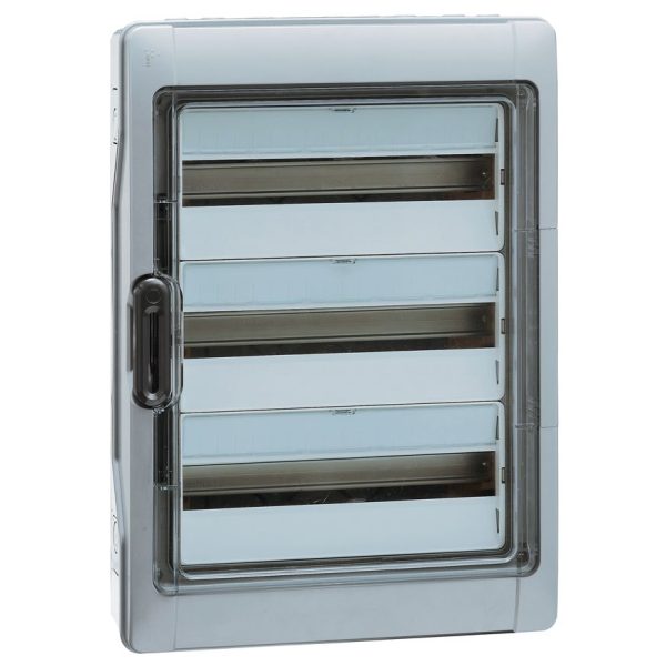 Legrand Coffret surface 3x12mod. porte transparent +earth terminal