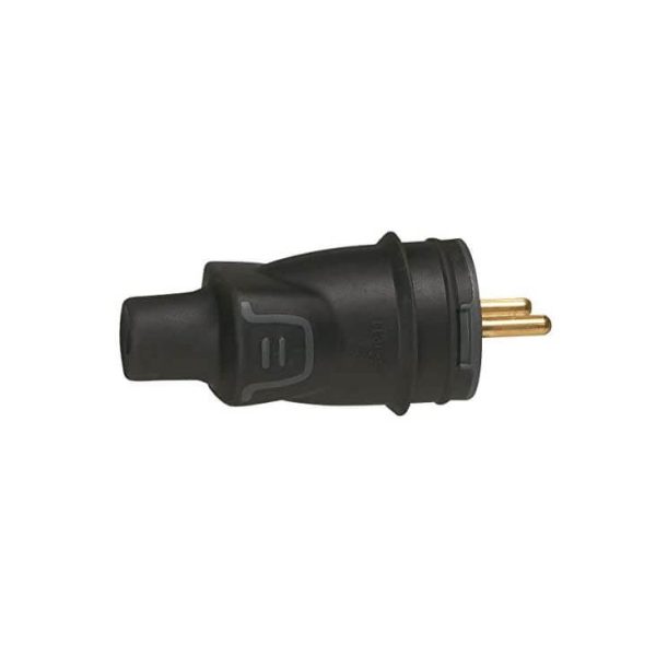 Legrand Plug 2p+t 16A Black caoutchouc