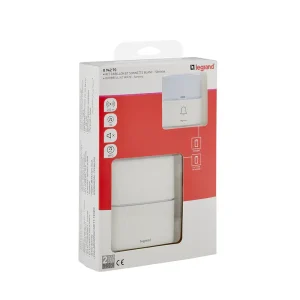 Legrand Sonnerie carillon avec pile sans fil 100m 30 melodies avec poussoir ip54
