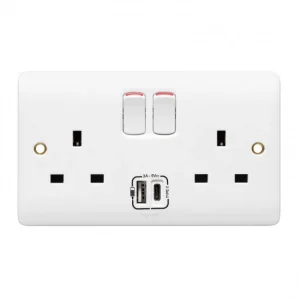 Legrand Syn Switch socket 13a 2 Gangang + 2x usb