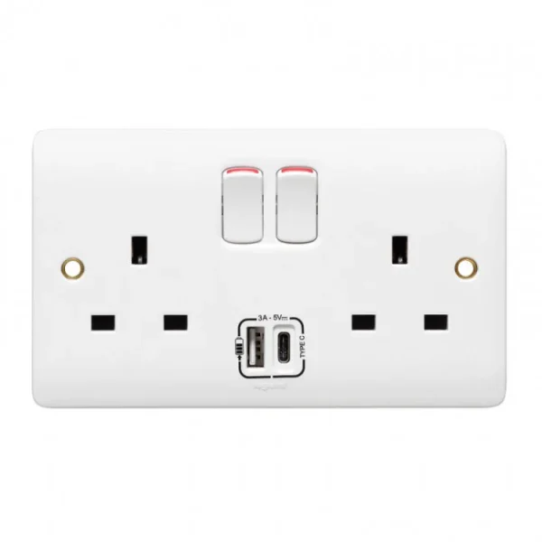 Legrand Syn Switch socket 13a 2 Gangang + 2x usb